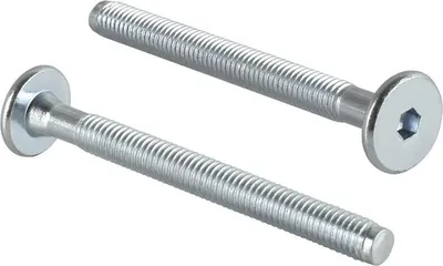 Zdjęcie produktu dla Śruby meblowe z łbem płaskim M6 Złącza meblowe 60mm typ KF z gniazdem sześciokątnym ISK 4mm - 10 szt