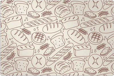 Produktbild von Küchenmatte 100x150 cm Vinylmatte Bodenmatte Dekoration -Bäckerei Kritzeleien