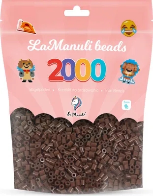 Produktbild von La Manuli 2000 Midi Bügelperlen Dunkelbraun Ø 5 mm Perlen Steckperlen Beads