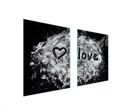 Image de Plaque De Protection En Verre Pour Cœur 85X52 Cœur