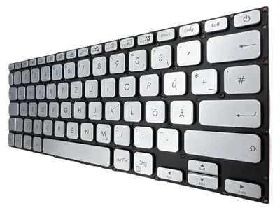 Image de Clavier allemand argenté avec éclairage pour Asus VivoBook 14 X415JA-EB512TS