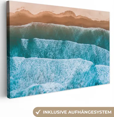 Produktbild von OneMillionCanvasses® - Leinwandbilder - 140x90 cm, Meer - Golf - Muster, Wandbilder Kunstdruck Wanddekoration