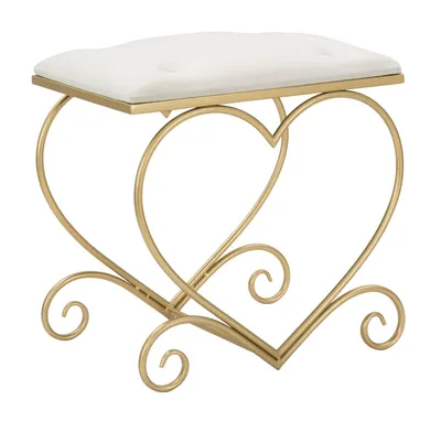 Produktbild von Mauro Ferretti Hocker Herz 50x37,5x51,5 cm gold creme