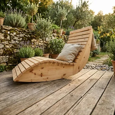 Produktbild von Gartenliege "Schaukel-Sannerl" (Zirbe) Breite 80cm Schaukelliege Relaxliege
