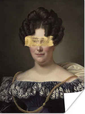 Produktbild von MuchoWow® Poster Johanna Henriëtte Engelen - Dubois Drahonet - Gold 90x120 cm - Wohnzimmer