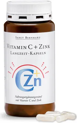 Produktbild von Sanct Bernhard Vitamin C + Zink Langzeitkapseln - 180 Kapseln
