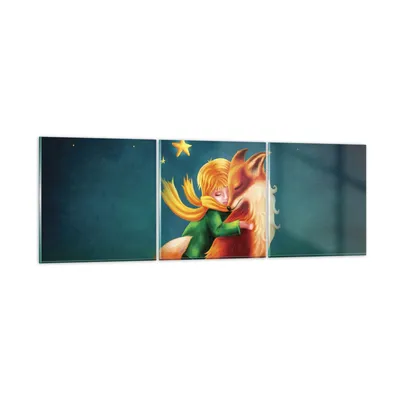 Produktbild von Bilder auf glas - 3 Teile - Klein Prinz Nov - 120x40cm - Glasbilder - Wandbilder - Bilder - zum Aufhängen bereit - Wanddekoration aus Glas - Glas Bilder - Wandbild auf Glas - GCA120x40-5014