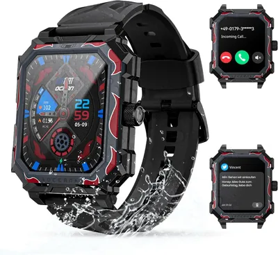 Produktbild von Rogbid Titanium Smartwatch Herren 2025 – 1,93" AMOLED Militär-Smart Watch mit Telefonfunktion, 650 mAh Akku, IP69K Wasserdicht, 123 Sportmodi, Herzfre