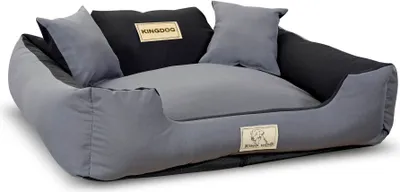 Produktbild von KINGDOG Laufstall Hundebett MM43 100x75 cm personalisiert abnehmbar Anti-Rutsch dunkelgrau