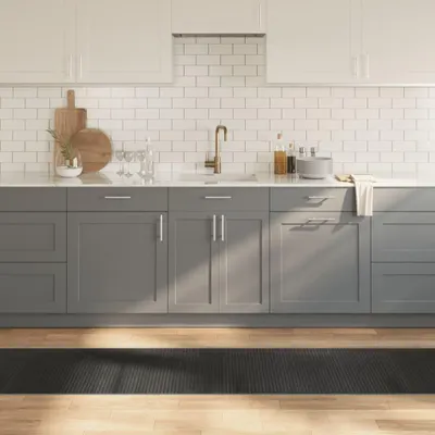 Produktbild von vidaXL Teppich Rechteckig Grau 60x300 cm Bambus