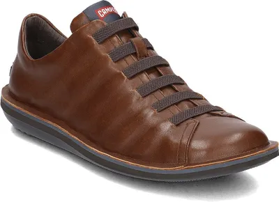 Image de Camper Beetle Tan, chaussures à lacets légères et élastiques en cuir nubuck pour hommes - 41 UE / Marron