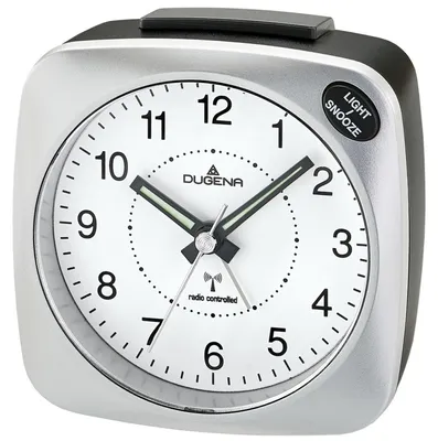 Produktbild von DUGENA 4460607 Wecker Funkwecker Alarm Analog schwarz silber