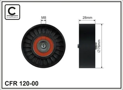 Produktbild von CAFFARO 120-00 Spannrolle Keilrippenriemen 76mm für AUDI A6 Avant (4F5, C6) A4 Avant (8ED, B7) A4 Avant (8E5, B6) A6 Avant (4B5, C5) A6 Limousine