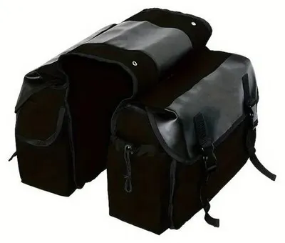 Immagine prodotto di Borsa da bicicletta, portapacchi, doppia borsa da bicicletta, portapacchi, nero, viaggio in bicicletta