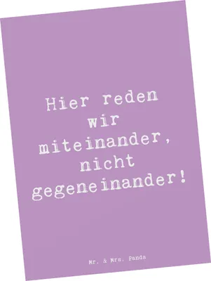 Produktbild von Mr. & Mrs. Panda Postkarte Spruch Konflikte friedlich lösen - Lavendeltraum - Geschenk, Zuversicht, Fotokarte, Vertrauem, Liebe, Hoffnung, Trost, Grußkarte, Ansichtskarte