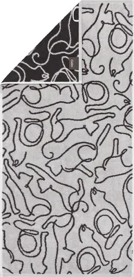 Produktbild von Cawö Handtuch Cute Cats Farbe platin/basalt Größe 50x100