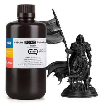3D-Druckharz ABS-like 3.0 Pro, Schwarz, 1 kg, 405nm