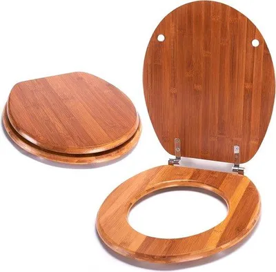 Produktbild von Famanu WC-Sitz Bamboe mit Edelstahl-Scharnieren - Braun Natur