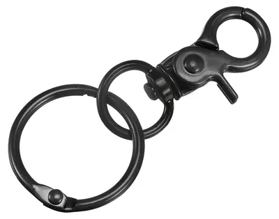 Drehverschluss-Karabinerhaken 44 mm schwarz für Schlüssel DIY