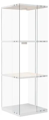 Produktbild von Drehbarer Vitrinenschrank - Glasvitrine - 360° rotierend - RGB Beleuchtung - 3 Ebenen - Glastüren - 124x38x38 cm - Weiß