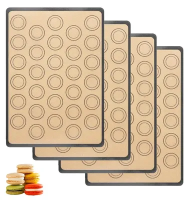 4 Silikon-Backmatten für Macarons, 42x29,5 cm