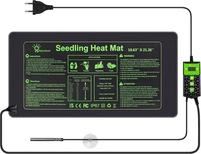 Produktbild von Heizmatte mit Thermostat wasserdichte Sämling Wärmematte Heizmatte Pflanzen Heizkissen für Sämling Germination Innengarten Gewächshaus, 27 x 54cm