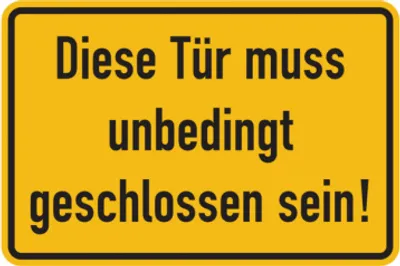 Produktbild von Dreifke® Türschild, Diese Tür muss unbedingt geschlossen sein!, 200 x 300 mm,...