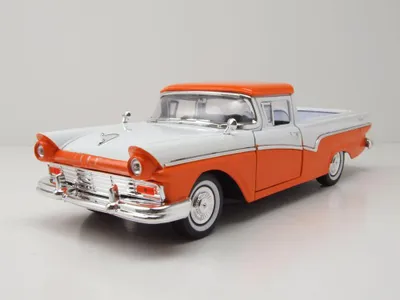 Produktbild von Lucky Die Cast 92208O Ford Ranchero Pick Up 1957 orange weiß 1:18