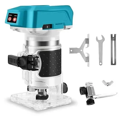 Productafbeelding van Accuboormachine met bovenfreesfunctie, 18V, 1300W, handfrees, borstelloze motor, elektrische handfrees voor houtbewerking, palmrouter, 6,35 mm (zonder accu)