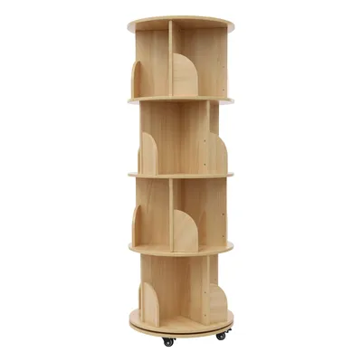 Obrázek produktu pro Otočná knihovna, 4 úrovně kolem dokola pro obývací pokoj, balkon, dětský pokoj, pracovnu,
