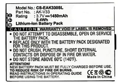 Produktbild von Akku für Emporia AK-V33 Li-Ion 3,7 Volt 1450 mAh schwarz.