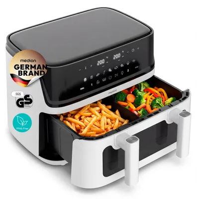 Produktbild von MEDION P25 XXL Flex M Airfryer mit 2 Kammern - 10,8 Liter - PFAS-frei