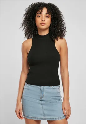 Produktbild von Urban Classics Ladies - Rib Knit Turtleneck Top schwarz - XX