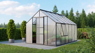 Obrázek produktu pro Vitavia skleník "Meridian 1 9900" černý 9,9 m² 4 mm HKP