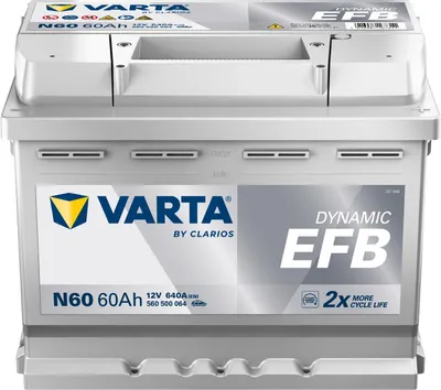 Zdjęcie produktu dla Varta Blue Dynamic EFB N60, 60 Ah 640 A, kompatybilny z samochodami, litowo-metalowy