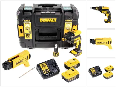 Image de DeWalt DCF 620 NT 18 V Brushless Visseuse plaque de plâtre sans fil en Coffret TSTAK II + Chargeur pour vis à bande DeWalt DCF 6201 + 2x Batteries 4,0 Ah + Chargeur DCB 115 XR