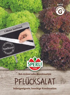Produktbild von SPERLI Salat Saatband Rot Grüne Lollo Kombination 5 lfd. Meter