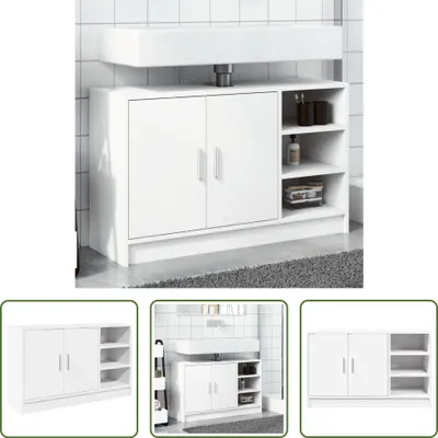 Produktbild von The Living Store Waschbeckenunterschrank Weiß 90x29x55 cm Holzwerkstoff
