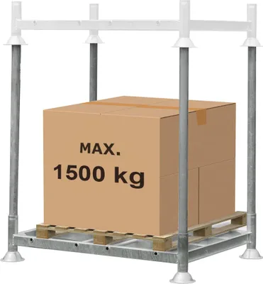 Zdjęcie produktu dla Paleta słupkowa manurack pojedynczy mobilrack Mały Mega-M 154,5x118x31cm 1500kg ocynk