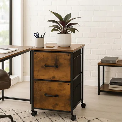 Produktbild von Mobiler Aktenschrank, 2 Schubladen, Industriestil