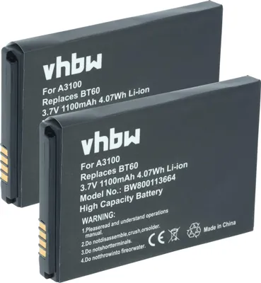Produktbild von vhbw 2x Akku kompatibel mit Motorola SL500, SL7550, SL7550e, SL7580, SL7580e, SL7590, SL4010E Handy Smartphone Telefon (1100 mAh, 3,7 V, Li-Ion)