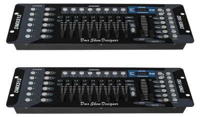 Obrázek produktu pro Řídicí systém pro osvětlení DMX - 192 kanálů - balení 2 kusů - zástrčka typu EU - 100–240 V - vhodné pro divadla, DJing a diskotéky