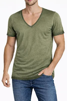 Produktbild von Diesel "T-Hidea" Herren T-Shirt V-Ausschnitt Kurzarm Khaki