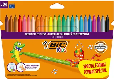Produktbild von BIC –  Kids Filzstift Couleur, Blisterpackung mit 18 Stück + 6 gratis