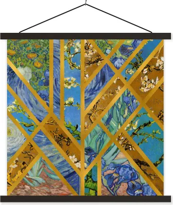 Produktbild von MuchoWow® Textilposter Van Gogh - Alte Meister - Kunst 120x120 cm mit schwarzem Rahmen - Aufhängungsset