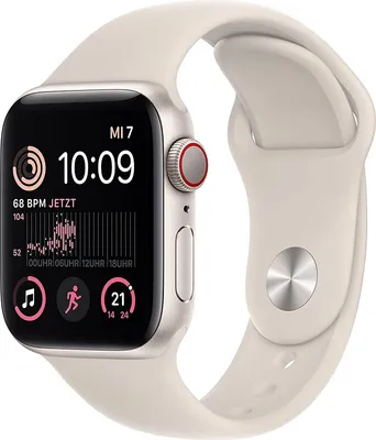 Produktbild von APPLE Watch SE GPS + Mobilfunk 40mm Starlight Aluminium Gehäuse mit Starlight Sport Band
