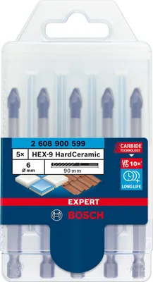 Produktbild von EXPERT HEX-9 Hard Ceramic Bohrer-Set, 6x90 mm, 5-tlg.