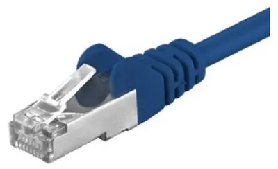 Imagen del producto de Cable de conexión Goobay 68615, categoría 5e, tipo F/UTP, color azul, 0.25 m - Fabricado con una aleación de cobre (CCA)