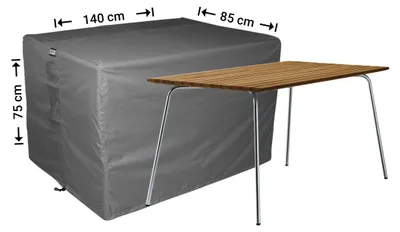 Produktbild von Raffles Covers Raffles Covers Gartentisch-Schutzhülle | Atmungsaktiv | Wasserdicht | UV-beständig | Doppelnähte | Elastischer Kordelzug - Farbe: Anthrazit, Masse: 140 x 85