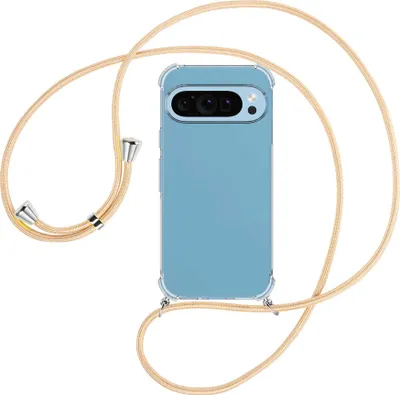 Produktbild von Handykette Backcover-Schutzhülle mit Band (Metall silberfarben) für Google Pixel 9 - Goldkordel